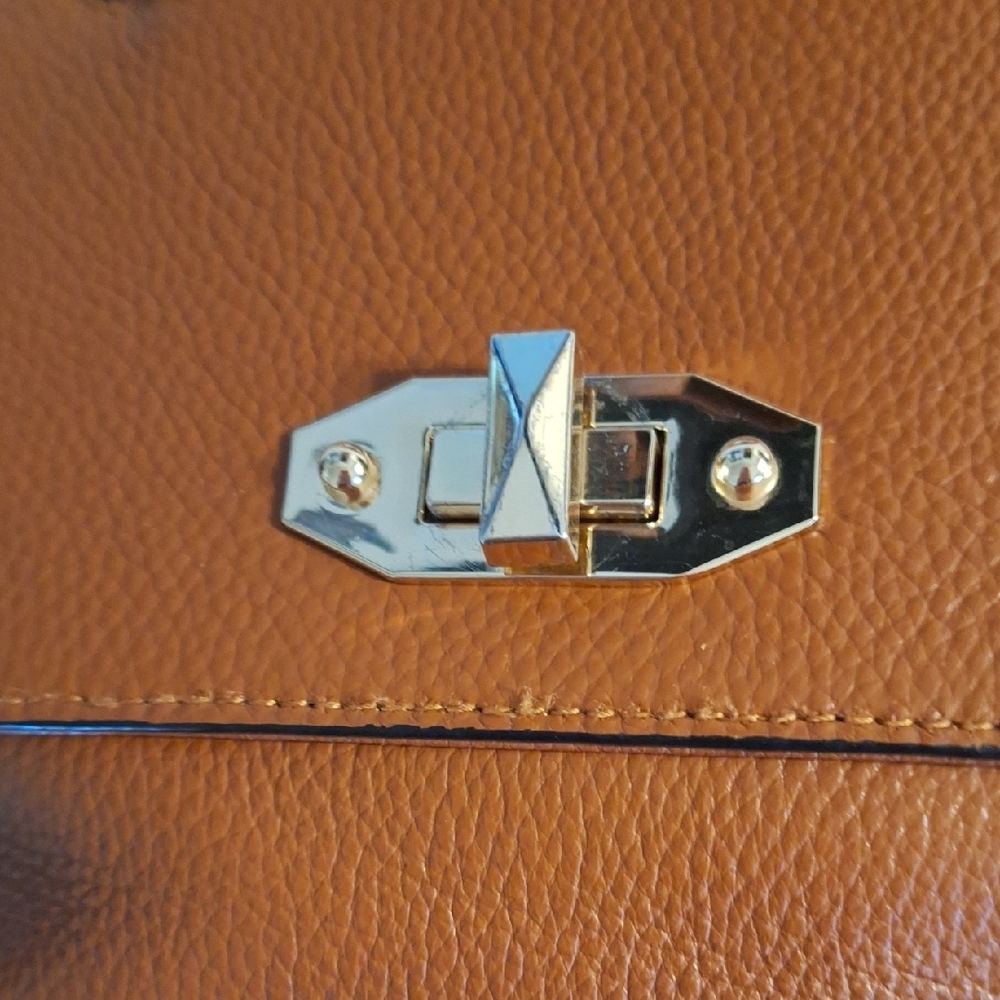 Pebbled Leather Brown Satchel - Picture 2 of 8